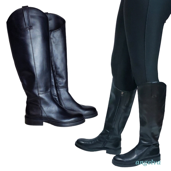 New Sam edelman fable womes leather zip up tall ridding boots black - Picture 2 of 16